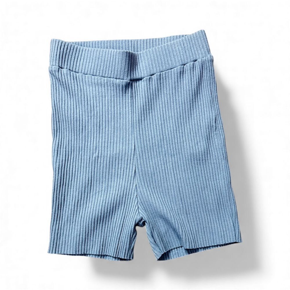 NWT White Fox Cornflower Blue Ribbed Bike Shorts